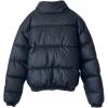 imageFlygo Womens Winter Baggy Puffer Jacket Full Zip Cropped Quilted Bubble CoatBlack