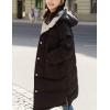 imageFlygo Womens Winter Casual MidLong Quilted Puffer Down Coats Thicken Warm Outerwear JacketsBlack