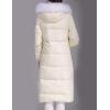 imageFlygo Womens Winter Casual Quilted Maxi Puffer Down Coats FullZip Long Jacket with HoodCreamywhite