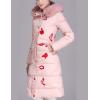 imageFlygo Womens Winter Casual Quilted Maxi Puffer Down Coats FullZip Long Jacket with HoodPink