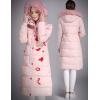 imageFlygo Womens Winter Casual Quilted Maxi Puffer Down Coats FullZip Long Jacket with HoodPink