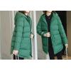 imageFlygo Womens Winter Casual Thicken Warm Puffer Hooded MidLong Cotton Down Coat Full Zip Outerwear JacketsGreen