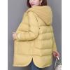 imageFlygo Womens Winter Casual Thicken Warm Puffer Hooded MidLong Cotton Down Coat Full Zip Outerwear JacketsYellow