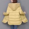 imageFlygo Womens Winter Casual Thicken Warm Puffer Hooded MidLong Cotton Down Coat Full Zip Outerwear JacketsYellow