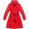 imageFlygo Womens Winter Classic Puffer Down Coats FullZip Button MidLong Outwear JacketsRed
