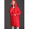 imageFlygo Womens Winter Coats Hooded Loose MidLong Quilted Puffer Down JacketRed