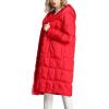 imageFlygo Womens Winter Coats Hooded Loose MidLong Quilted Puffer Down JacketRed