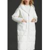 imageFlygo Womens Winter Coats Hooded Loose MidLong Quilted Puffer Down JacketWhite