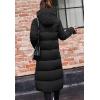imageFlygo Womens Winter Long Add Down Quilted Coat Hooded Puffer JacketBlack