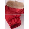imageFlygo Womens Winter Long Down Coat Padded Hooded Puffer Jacket with Fur CollarRed