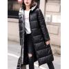 imageFlygo Womens Winter Long Down Coats Hooded Quilted Parka Puffer JacketBlack