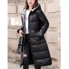 imageFlygo Womens Winter Long Down Coats Hooded Quilted Parka Puffer JacketBlack