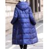 imageFlygo Womens Winter Long Down Coats Hooded Quilted Parka Puffer JacketBlue