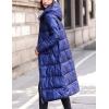 imageFlygo Womens Winter Long Down Coats Hooded Quilted Parka Puffer JacketBlue