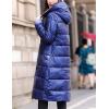 imageFlygo Womens Winter Long Down Coats Hooded Quilted Parka Puffer JacketBlue