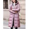 imageFlygo Womens Winter Long Down Coats Hooded Quilted Parka Puffer JacketPink