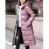 imageFlygo Womens Winter Long Down Coats Hooded Quilted Parka Puffer JacketPink