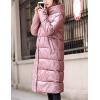 imageFlygo Womens Winter Long Down Coats Hooded Quilted Parka Puffer JacketPink