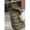 imageFlygo Womens Winter Warm Faux Fur Hooded Collar Down Coat Qulited Puffer JacketArmy Green2