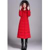 imageFlygo Womens Winter Warm Fur Hooded Maxi Long Down Jacket Parka Puffer CoatRed