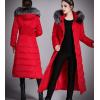 imageFlygo Womens Winter Warm Fur Hooded Maxi Long Down Jacket Parka Puffer CoatRed