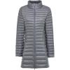 imageFlygo Womens Lightweight Stand Collar Mid Long Down Coat Puffer JacketGrey