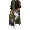 imageFlygo Womens Long Puffer Maxi Length Vest Quilted Padded Vests Sleeveless Hooded Insulated Down Jackets OuterwearArmygreen