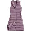 imageFlygo Womens Mid Long Down Vest Lightweight Padded Quilted Puffer Jacket OutwearPurple