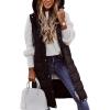 imageFlygo Womens Mid Long Hooded Down Vest Lightweight Quilted Puffer Jacket OutwearBlack