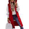 imageFlygo Womens Mid Long Hooded Down Vest Lightweight Quilted Puffer Jacket OutwearRed