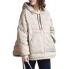 imageFlygo Womens Oversized Puffer Jacket Lightweight Warm Quilted Dolman Hoodies Puffy Pullover Tops ApricotXL