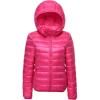 imageFlygo Womens Packable Lightweight WaterResistant Hooded Quilted Down Puffer JacketPink