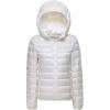 imageFlygo Womens Packable Lightweight WaterResistant Hooded Quilted Down Puffer JacketWhite