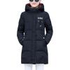 imageFlygo Womens Puffer Parka Jacket Thickened Hooded Long Quilted Insulated Warm CoatBlack