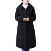 imageFlygo Womens Thicken Hooded Puffer Jacket Loose Fit Mid Length Parka Coat CardiganBlack
