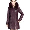 imageFlygo Womens Thicken Quilted Down Puffer Jacket with Removable Faux Fur Trim HoodPurple