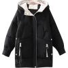 imageFlygo Womens Thickened Winter Full Zip Hooded Puffer Parka Coat Down JacketBlack
