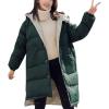 imageFlygo Womens Winter Casual MidLong Quilted Puffer Down Coats Thicken Warm Outerwear JacketsDark Green