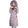 imageFlygo Womens Winter Casual Quilted Maxi Puffer Down Coats FullZip Long Jacket with HoodGrey