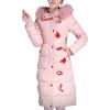 imageFlygo Womens Winter Casual Quilted Maxi Puffer Down Coats FullZip Long Jacket with HoodPink