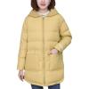 imageFlygo Womens Winter Casual Thicken Warm Puffer Hooded MidLong Cotton Down Coat Full Zip Outerwear JacketsYellow