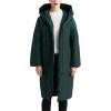 imageFlygo Womens Winter Coats Hooded Loose MidLong Quilted Puffer Down JacketGreen