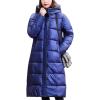 imageFlygo Womens Winter Long Down Coats Hooded Quilted Parka Puffer JacketBlue