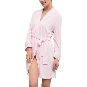 imageFlygo Womens Lightweight Knit Cotton Blend Robes Spa Hotel BathrobePink
