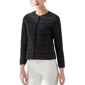 imageFlygo Womens Ultra Light Packable Down Jacket Puffer CoatBlack