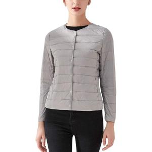 imageFlygo Womens Ultra Light Packable Down Jacket Puffer CoatGrey