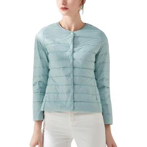 imageFlygo Womens Ultra Light Packable Down Jacket Puffer CoatLight Blue