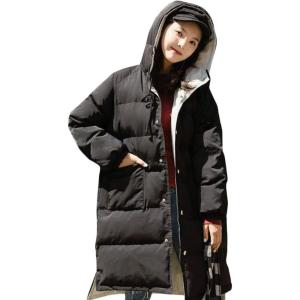 imageFlygo Womens Winter Casual MidLong Quilted Puffer Down Coats Thicken Warm Outerwear JacketsBlack