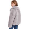 imageFlygo Girls Faux Fur Coat Kids Fluffy Long Sleeve Lapel Collar Open Front Jacket Warm Winter Shaggy Outwear with PocketsLightkhaki