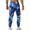 imageFlygo Mens Camo Joggers Pants Casual Cotton Workout Active Cargo Sweatpants with PocketsBlue